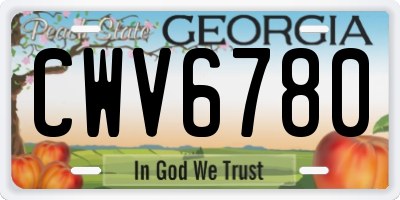 GA license plate CWV6780