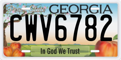 GA license plate CWV6782