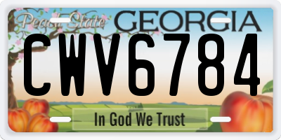 GA license plate CWV6784