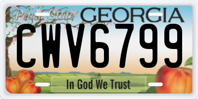 GA license plate CWV6799