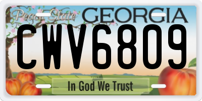 GA license plate CWV6809