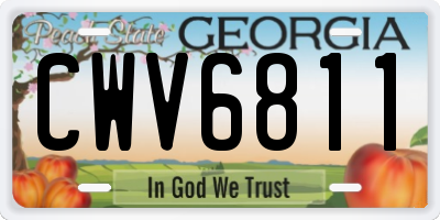 GA license plate CWV6811
