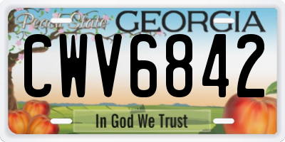 GA license plate CWV6842
