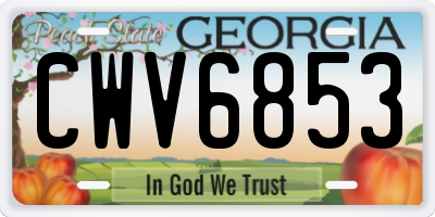 GA license plate CWV6853