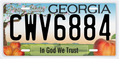 GA license plate CWV6884