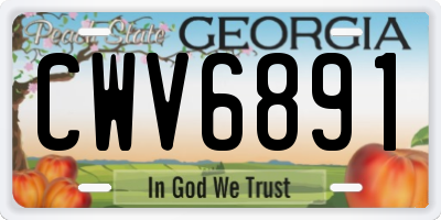 GA license plate CWV6891