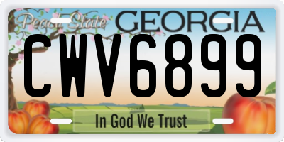 GA license plate CWV6899