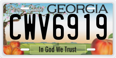 GA license plate CWV6919