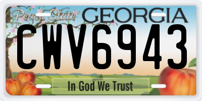 GA license plate CWV6943
