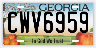 GA license plate CWV6959