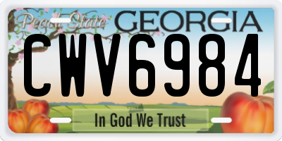 GA license plate CWV6984