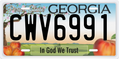 GA license plate CWV6991