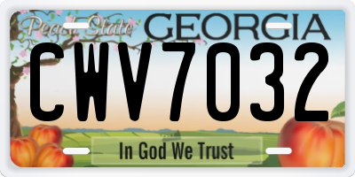 GA license plate CWV7032