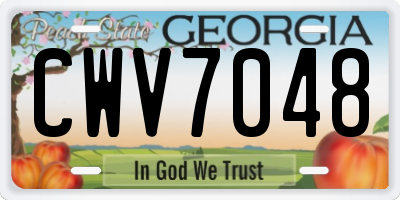 GA license plate CWV7048