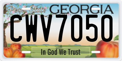 GA license plate CWV7050