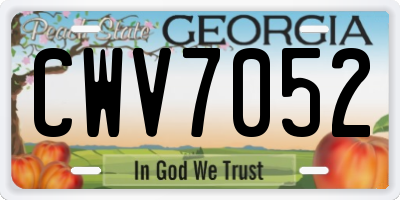 GA license plate CWV7052