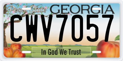 GA license plate CWV7057