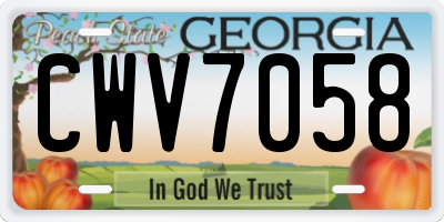 GA license plate CWV7058