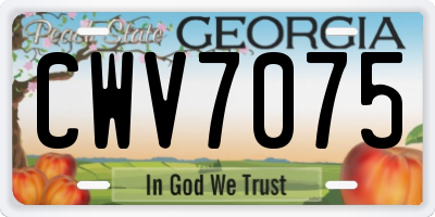 GA license plate CWV7075