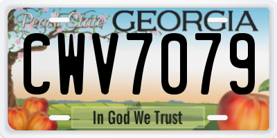 GA license plate CWV7079