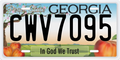 GA license plate CWV7095