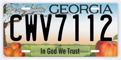 GA license plate CWV7112