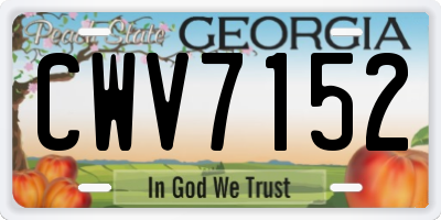 GA license plate CWV7152