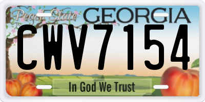 GA license plate CWV7154