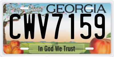 GA license plate CWV7159