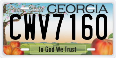 GA license plate CWV7160