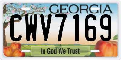 GA license plate CWV7169