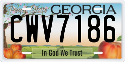 GA license plate CWV7186