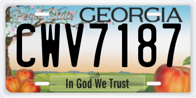 GA license plate CWV7187