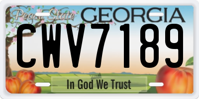 GA license plate CWV7189