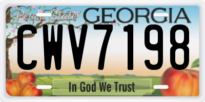 GA license plate CWV7198