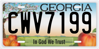GA license plate CWV7199