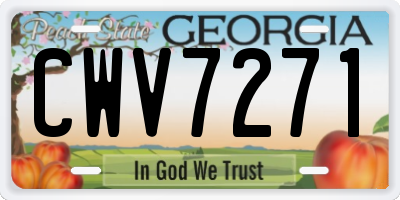 GA license plate CWV7271