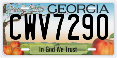 GA license plate CWV7290