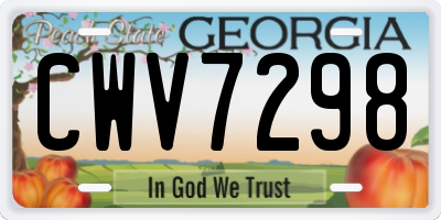 GA license plate CWV7298