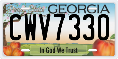 GA license plate CWV7330