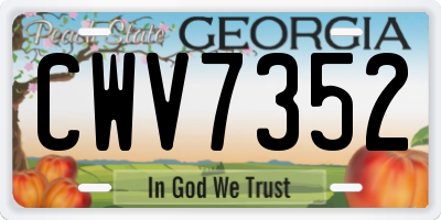 GA license plate CWV7352