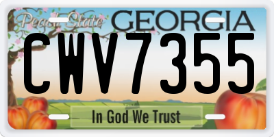 GA license plate CWV7355