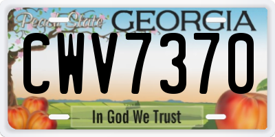 GA license plate CWV7370