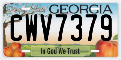 GA license plate CWV7379
