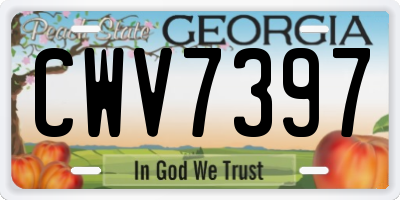 GA license plate CWV7397
