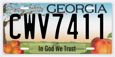 GA license plate CWV7411