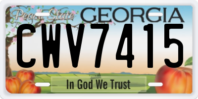 GA license plate CWV7415