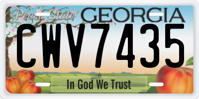GA license plate CWV7435