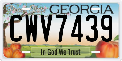 GA license plate CWV7439