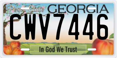 GA license plate CWV7446
